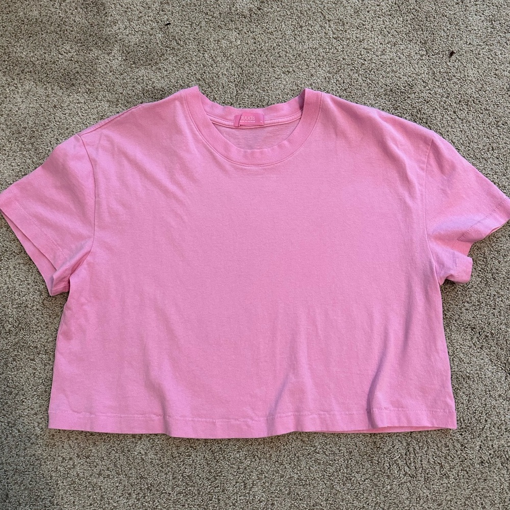 nuuds limited edition bubblegum pink crop top